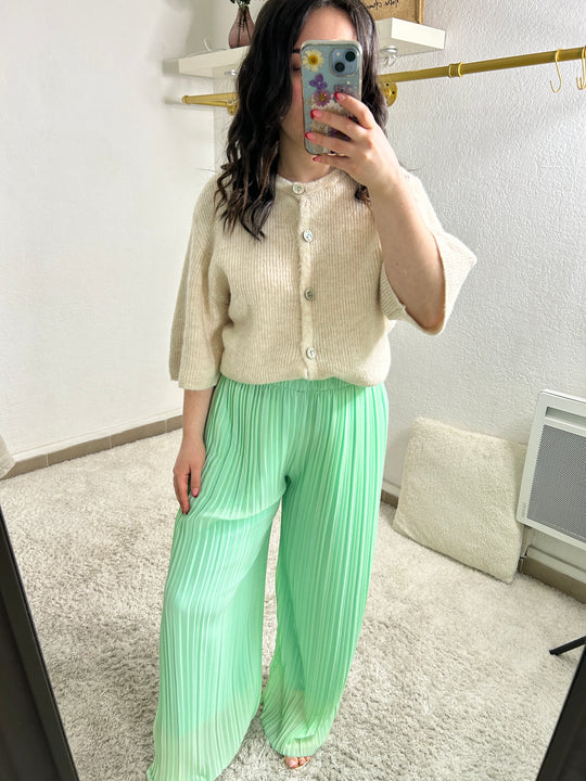 Pantalon plissé uni Molly