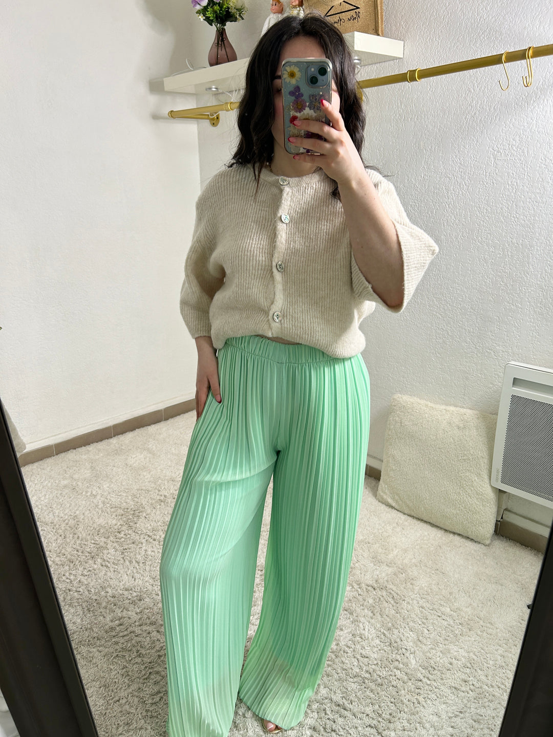 Pantalon plissé uni Molly