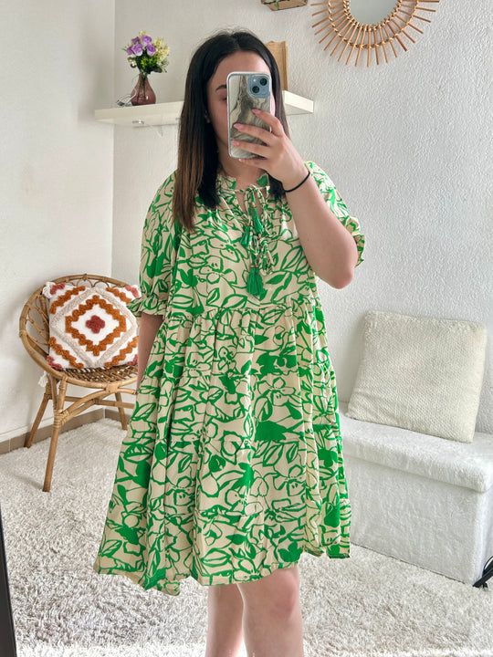 Robe verte à motifs Rio