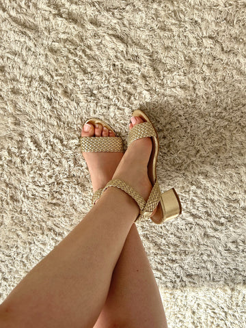 Sandales dorés à talons Talia