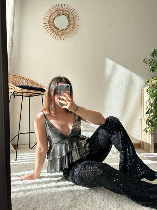 Pantalon noir à paillettes Liban