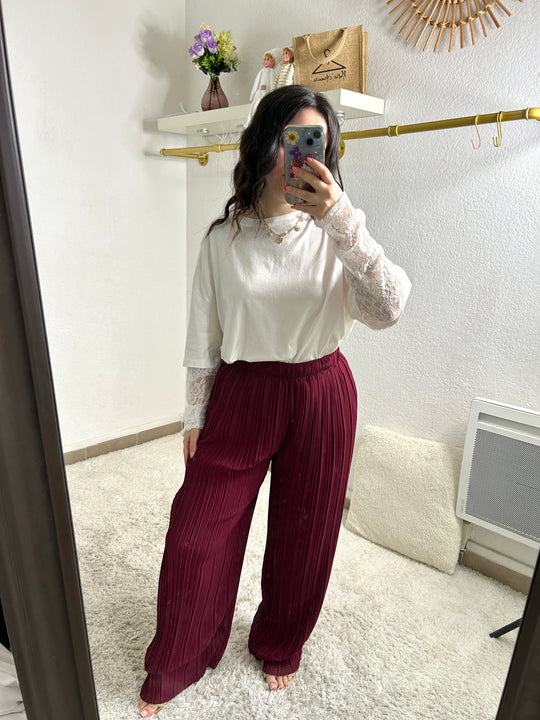 Pantalon plissé uni Molly