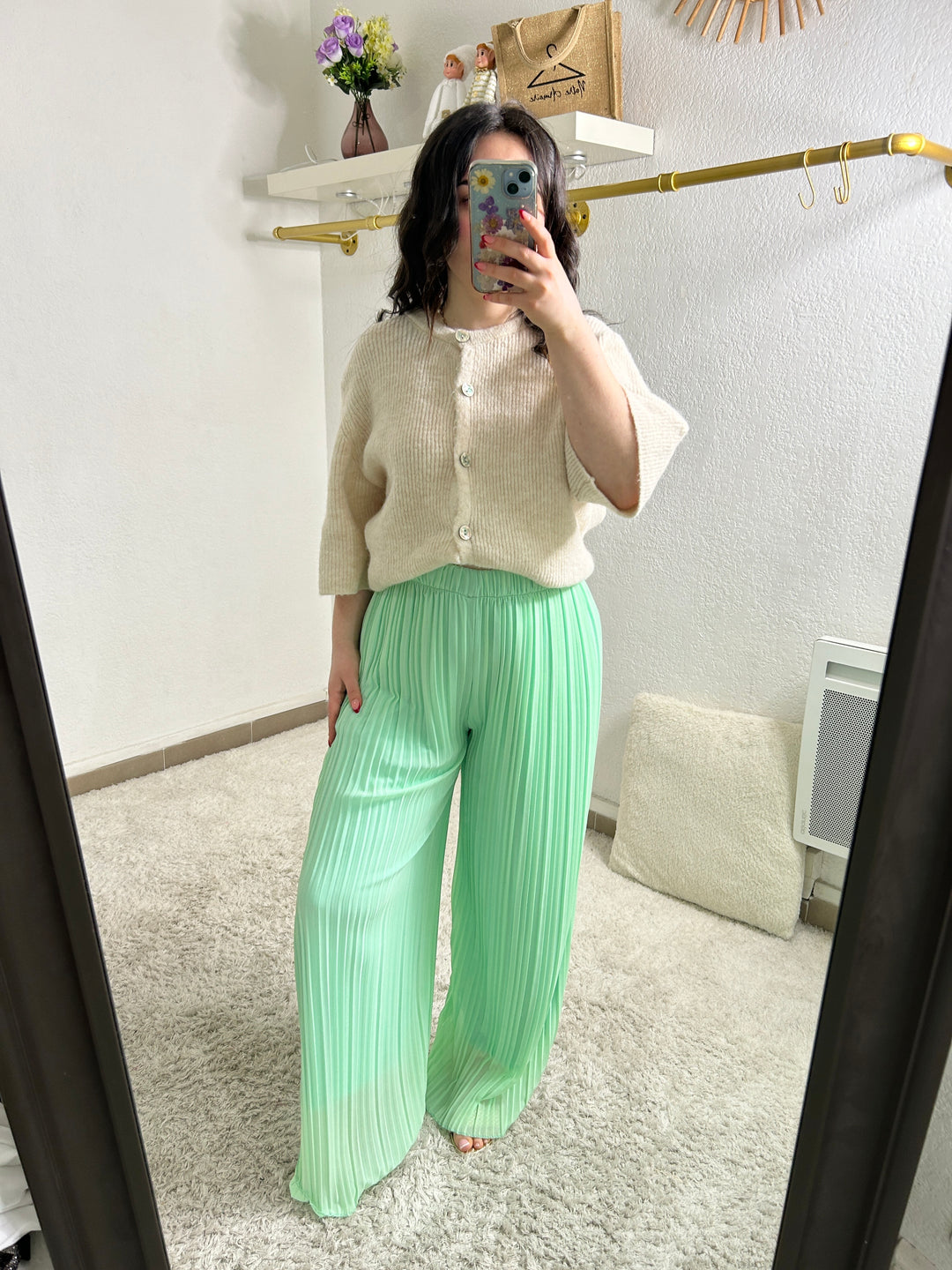 Pantalon plissé uni Molly