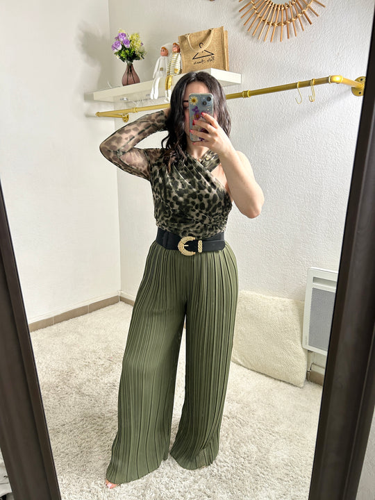 Pantalon plissé uni Molly