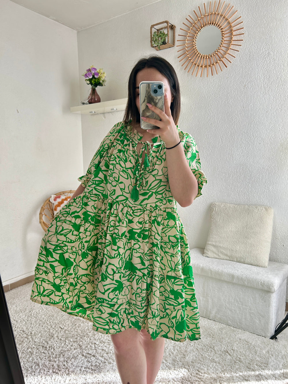 Robe verte à motifs Rio