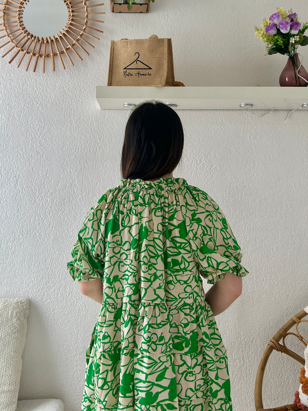 Robe verte à motifs Rio