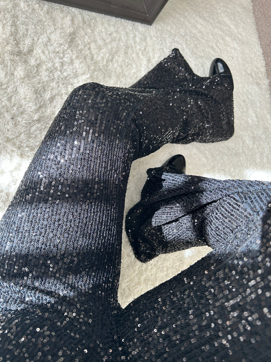 Pantalon noir à paillettes Liban