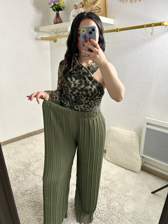 Pantalon plissé uni Molly