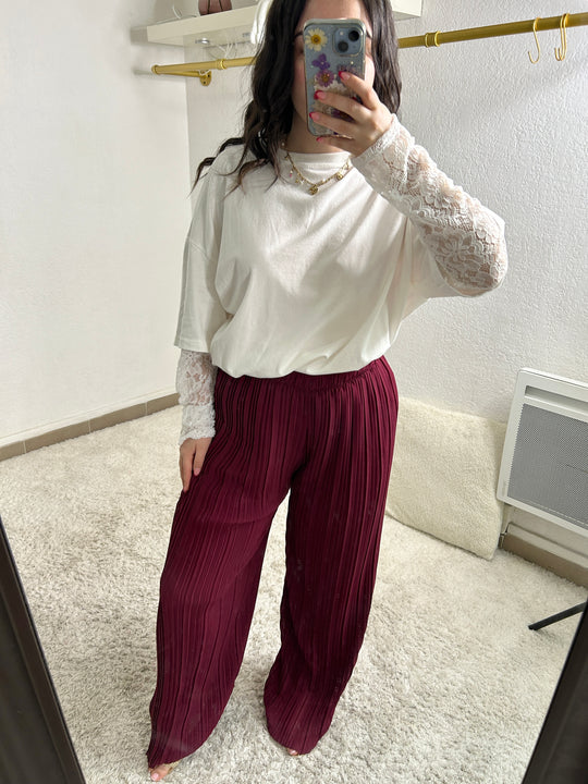 Pantalon plissé uni Molly