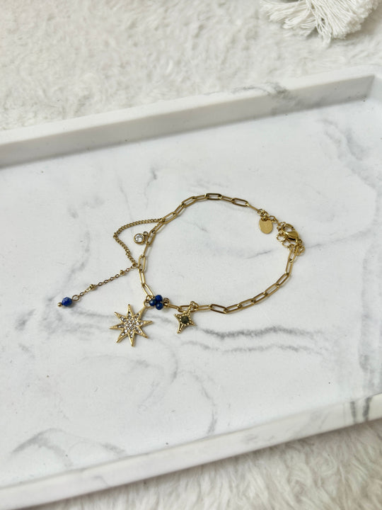 Bracelet charm bleu nuit