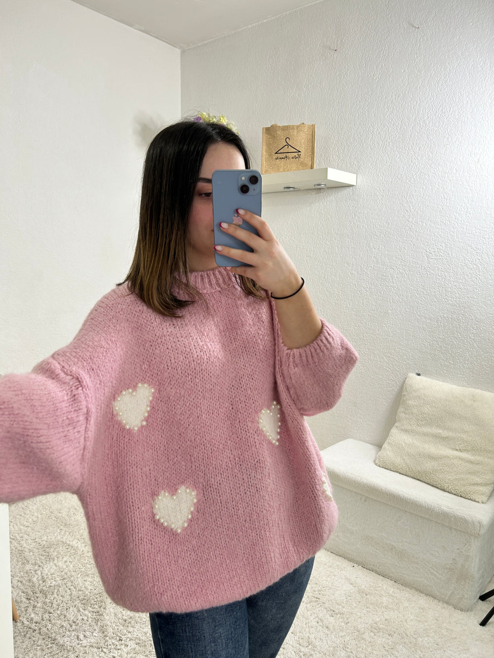 Maïa hearts and pearls sweater