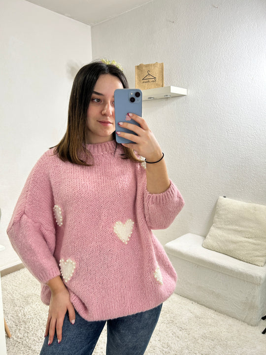Maïa hearts and pearls sweater