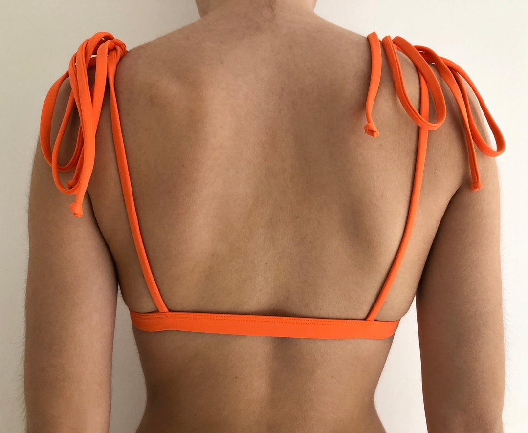 Haut de maillot de bain recyclé couleur orange