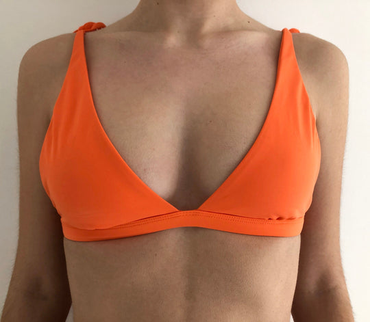 Haut de maillot de bain recyclé couleur orange