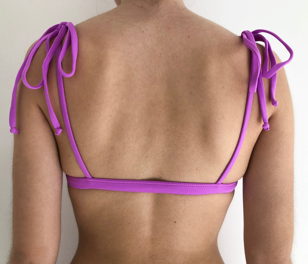 Haut de maillot de bain recyclé couleur violet