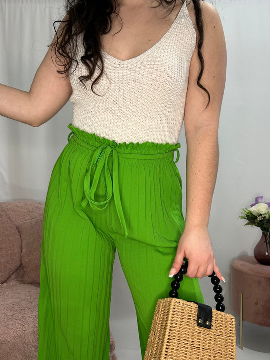 Florence pleated green pants (defective)